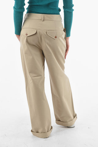 High-waisted ANNIE Cotton Palazzo Pants