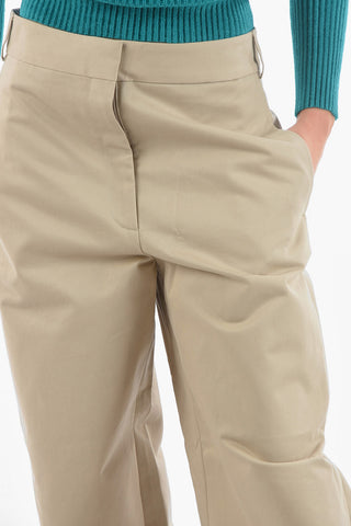 High-waisted ANNIE Cotton Palazzo Pants