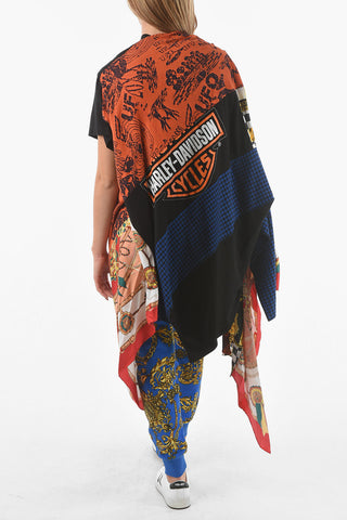 JUNYA WATANABE Patchwork Destructured T-shirt with Wild Baroque VERSACE Print