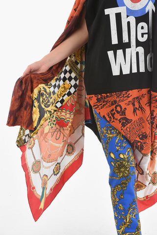 JUNYA WATANABE Patchwork Destructured T-shirt with Wild Baroque VERSACE Print