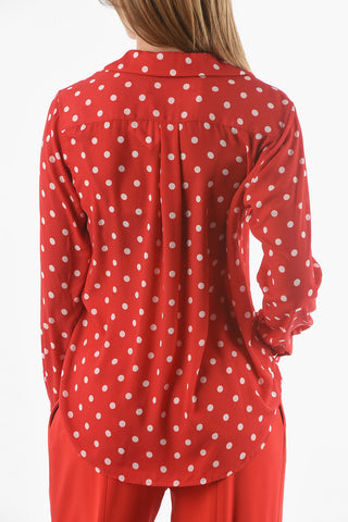 Long Sleeved Shirt Dot Print With Breast Pockets