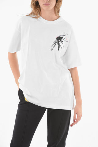 Crew-neck NO BITE T-shirt with Contrasting Print on The Front