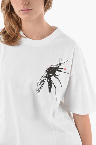 Crew-neck NO BITE T-shirt with Contrasting Print on The Front