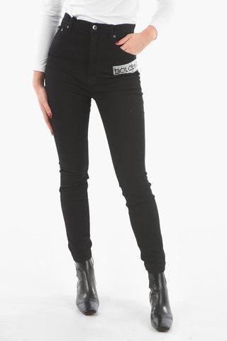 GRACE 5 Pocket Swarovski Logoed Denims