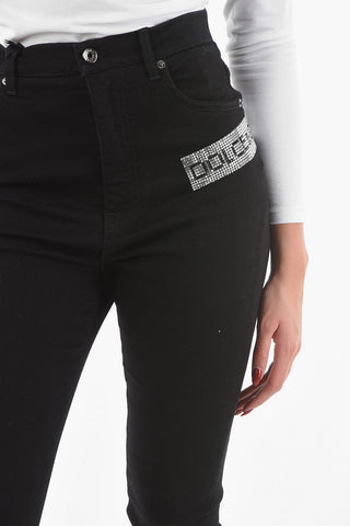 GRACE 5 Pocket Swarovski Logoed Denims