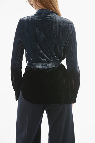 Velour BEATRICE Belted Shirt with Breast Pocket