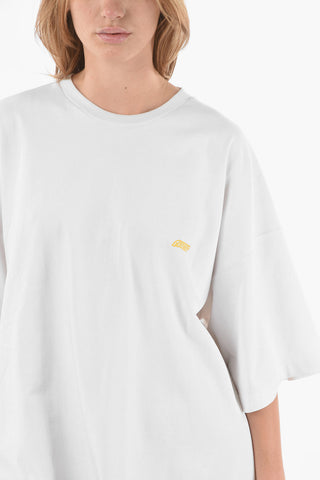 Brushed Cotton Crewneck T-shirt with Logo Print