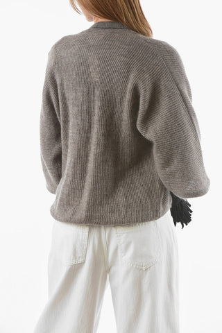 Mohair Blend Cardigan with Beaded Trims
