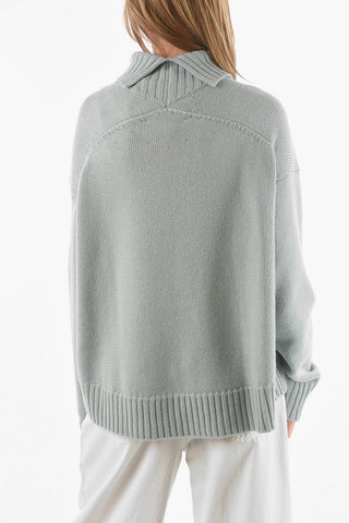 Split Detail Cashmere Blend Asymmetric Pullover