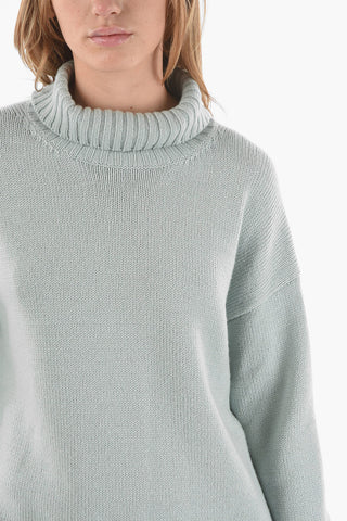Split Detail Cashmere Blend Asymmetric Pullover
