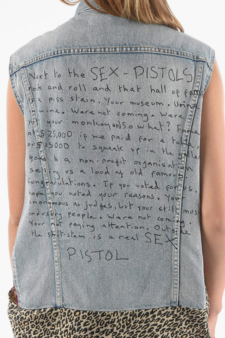 JUNYA WATANABE GIlet in Denim Destrutturato in Patchwork VERSACE