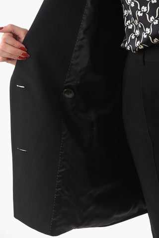 Wool Double-breasted Trench with Peak Lapel