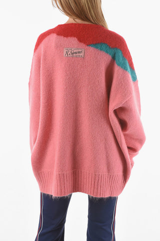 Color-block Wool-blend Oversized Cardigan