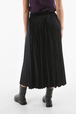 Velour Pleated Skirt ith Elastic Waist 