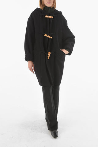 Hooded DUFFLE Wool and Cashmere Coat with Frogs