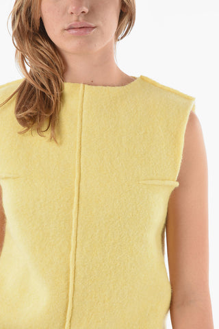Top Smanicato in Misto Lana Cotta