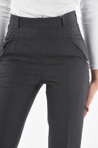MM4 Pantaloni in Misto Lana con Tasche con Zip