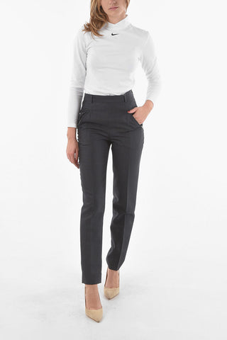 MM4 Pantaloni in Misto Lana con Tasche con Zip