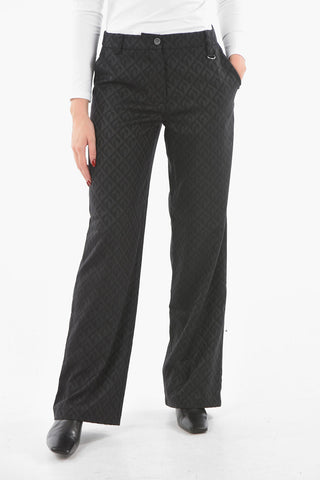 GOLD LINE Wool-blend Flared Pants in Monogram Jacquard
