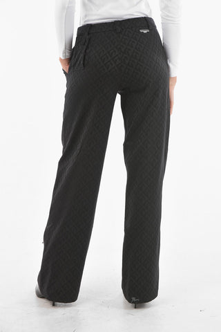 GOLD LINE Wool-blend Flared Pants in Monogram Jacquard