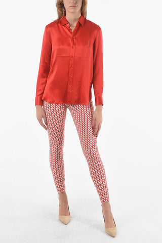 Camicia in Raso Seta Flowy a Tinta Unita