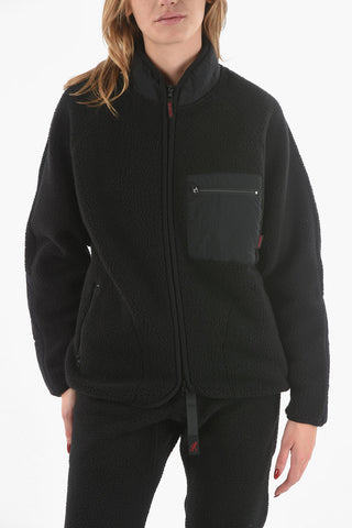 Bouclé Fleece BOA Bomber Jacket with Nylon Pocket