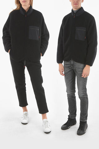 Bouclé Fleece BOA Bomber Jacket with Nylon Pocket