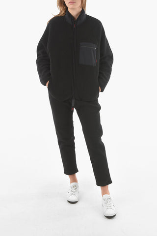 Bouclé Fleece BOA Bomber Jacket with Nylon Pocket