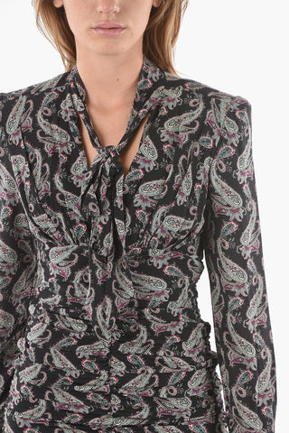 Tie Neck LINAZIKI Paisley Motif Dress