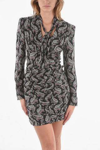 Tie Neck LINAZIKI Paisley Motif Dress