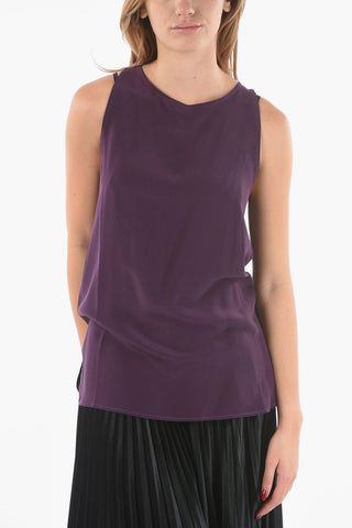 Sleeveless Silk Asymmetric Top
