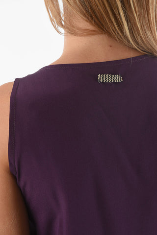 Sleeveless Silk Asymmetric Top