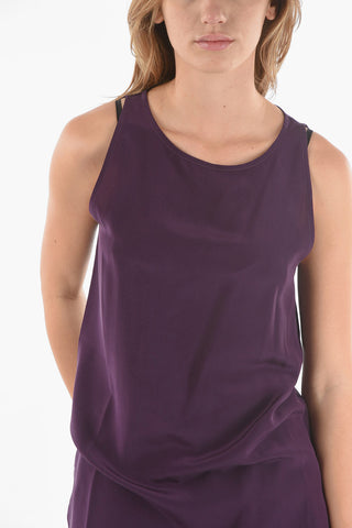 Sleeveless Silk Asymmetric Top