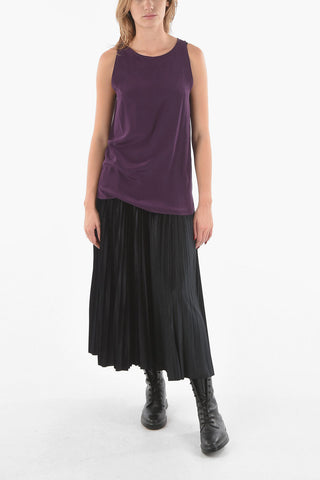 Sleeveless Silk Asymmetric Top