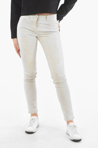 Hidden Fastening Skinny Distressed Denims