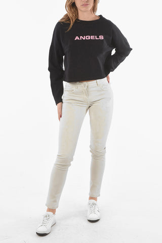 Hidden Fastening Skinny Distressed Denims