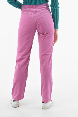 Pantaloni 5 Tasche PISCOS a Vita Alta in Velour