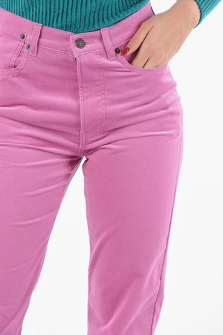 Pantaloni 5 Tasche PISCOS a Vita Alta in Velour
