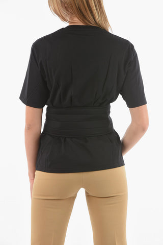 T-Shirt Slim Fit con Fascia in Vita Removibile 