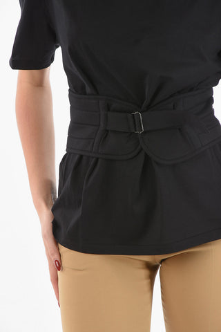 T-Shirt Slim Fit con Fascia in Vita Removibile 