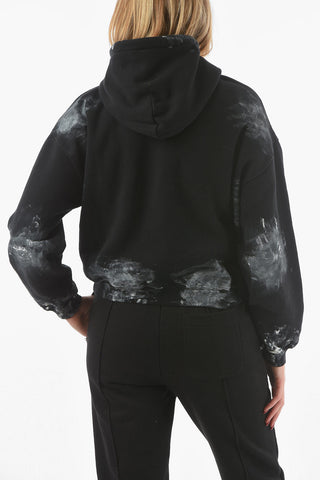 Cropped Hoodie With Brushstrokes