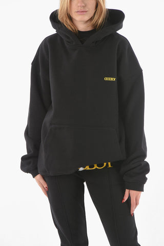 Brushed Cotton Oversized Hooded Sweatshirt with Graphic Heart Print