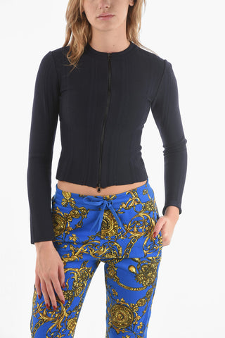 Zipped Crewneck DELPHES Wool Blend Sweater