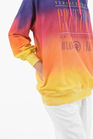 COUTURE Printed Logo Tie Dye Cotton Hoodie