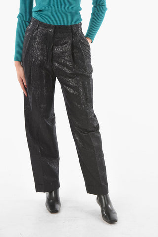 Pantaloni Palazzo PARTAN in Lurex a 2 Pinces