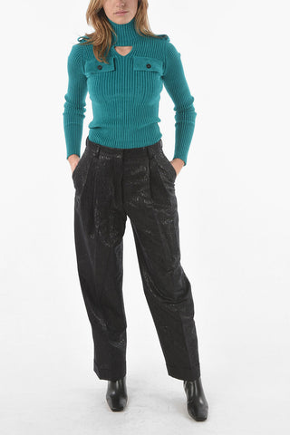 Pantaloni Palazzo PARTAN in Lurex a 2 Pinces