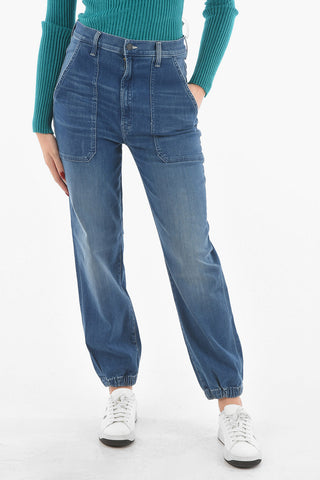 DENIM Mid-wash THE WRAPPER Cargo Jeans with Ankle Drawstrings