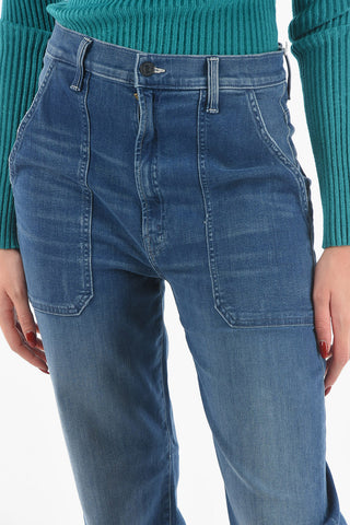 DENIM Mid-wash THE WRAPPER Cargo Jeans with Ankle Drawstrings