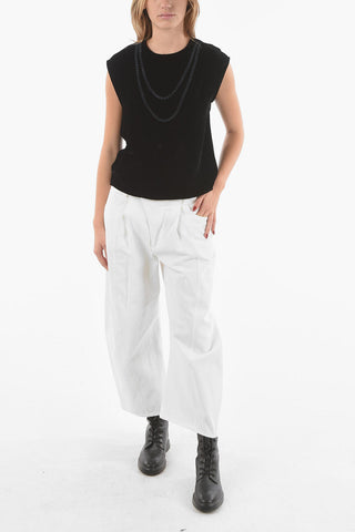 MM6 Printed Sleeveless Velvet Top