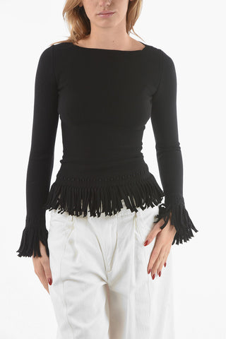 Maglione In Lana Vergine SPARTE Con Frangie